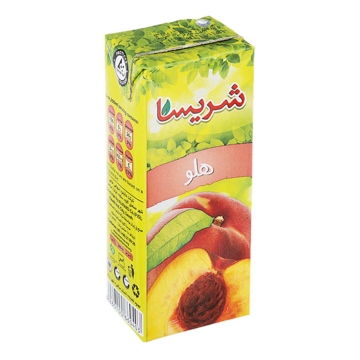 نوشیدنی هلو 200 میلی‌لیتری شریسا