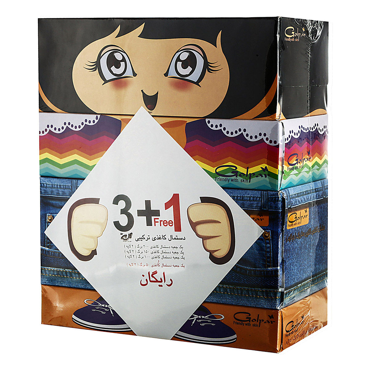دستمال کاغذی عروسکی (1+3) عددی گل‌پر