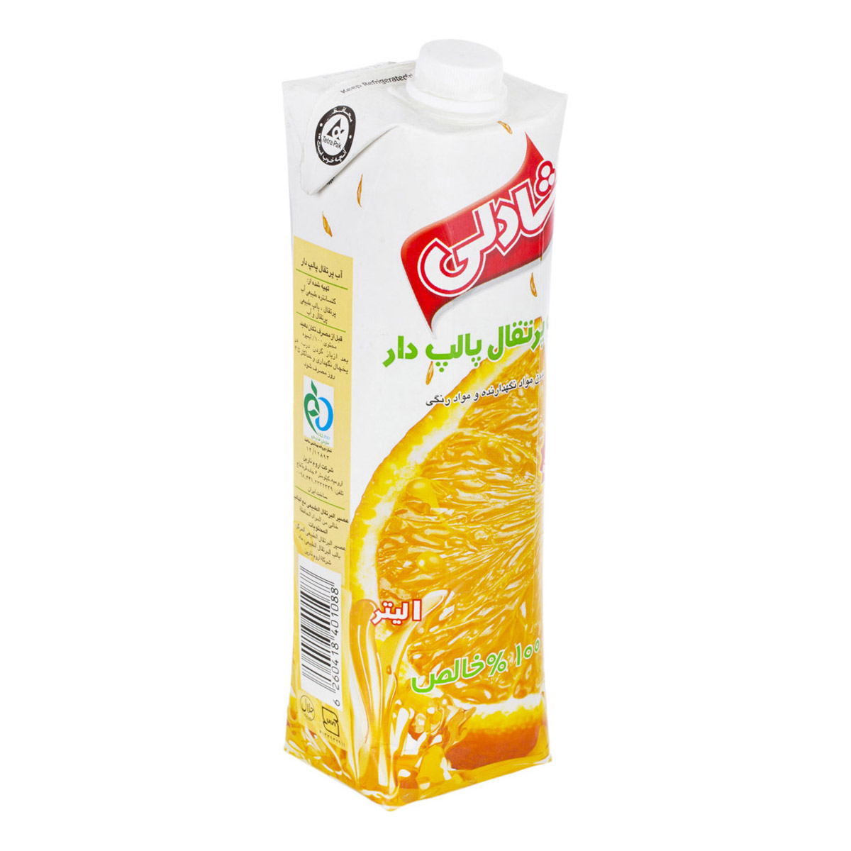 آبمیوه پرتقال پالپ دار 1 لیتری شادلی