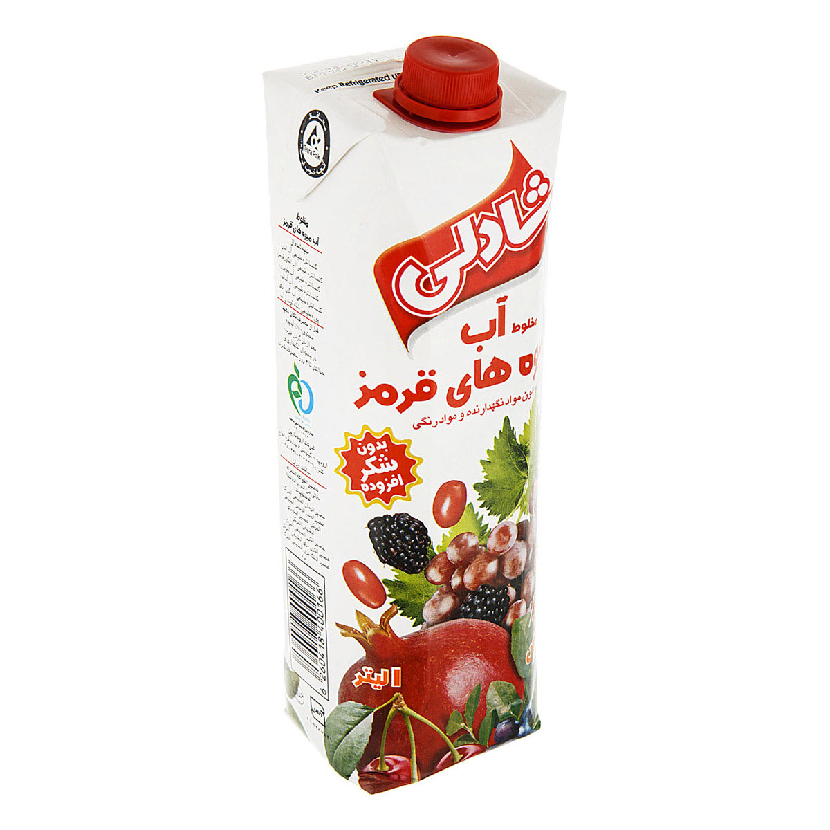 آبمیوه مخلوط میوه‌های قرمز بدون شکر 1 لیتری شادلی