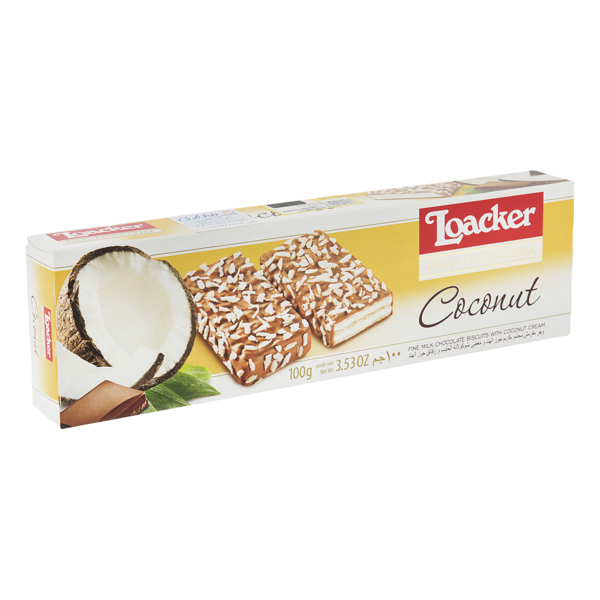 ویفر روکش دار با طعم نارگیل 100 گرمی لوکر