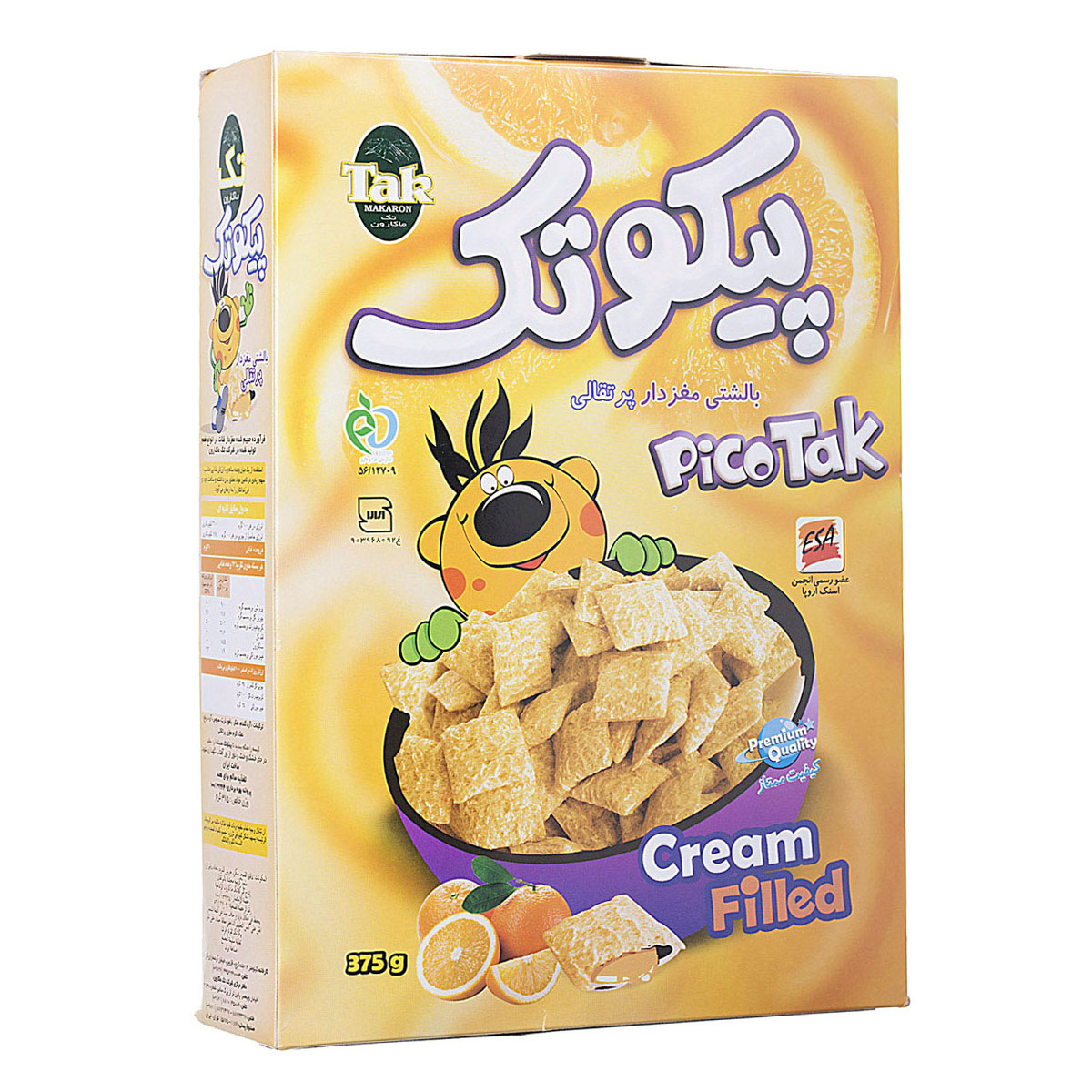 پیکوتک بالشتی پرتقال 375 گرمی تک‌ماکارون 