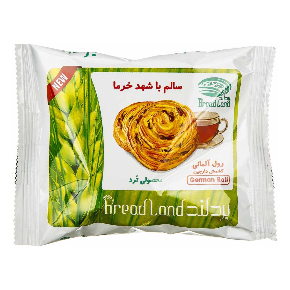 شیرینی رولی با مغز کرم دارچین و کشمش 60 گرمی بردلند