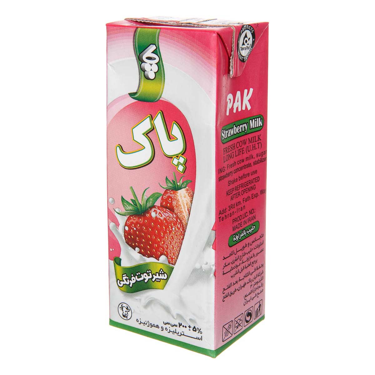 شیر توت فرنگی فرادما 200 میلی‌لیتری پاک