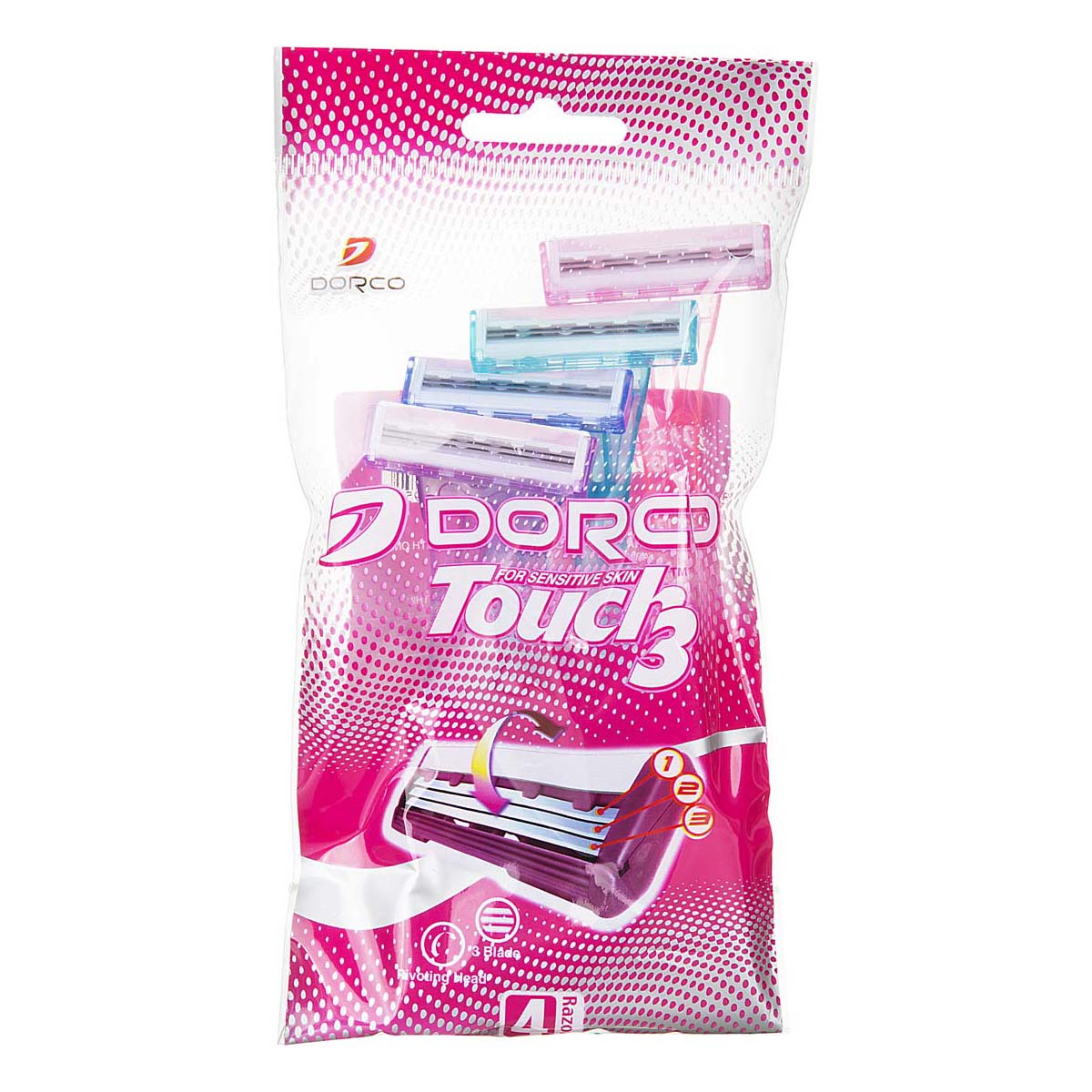 خودتراش تاچ 3 لبه زنانه 4 عددی دورکو