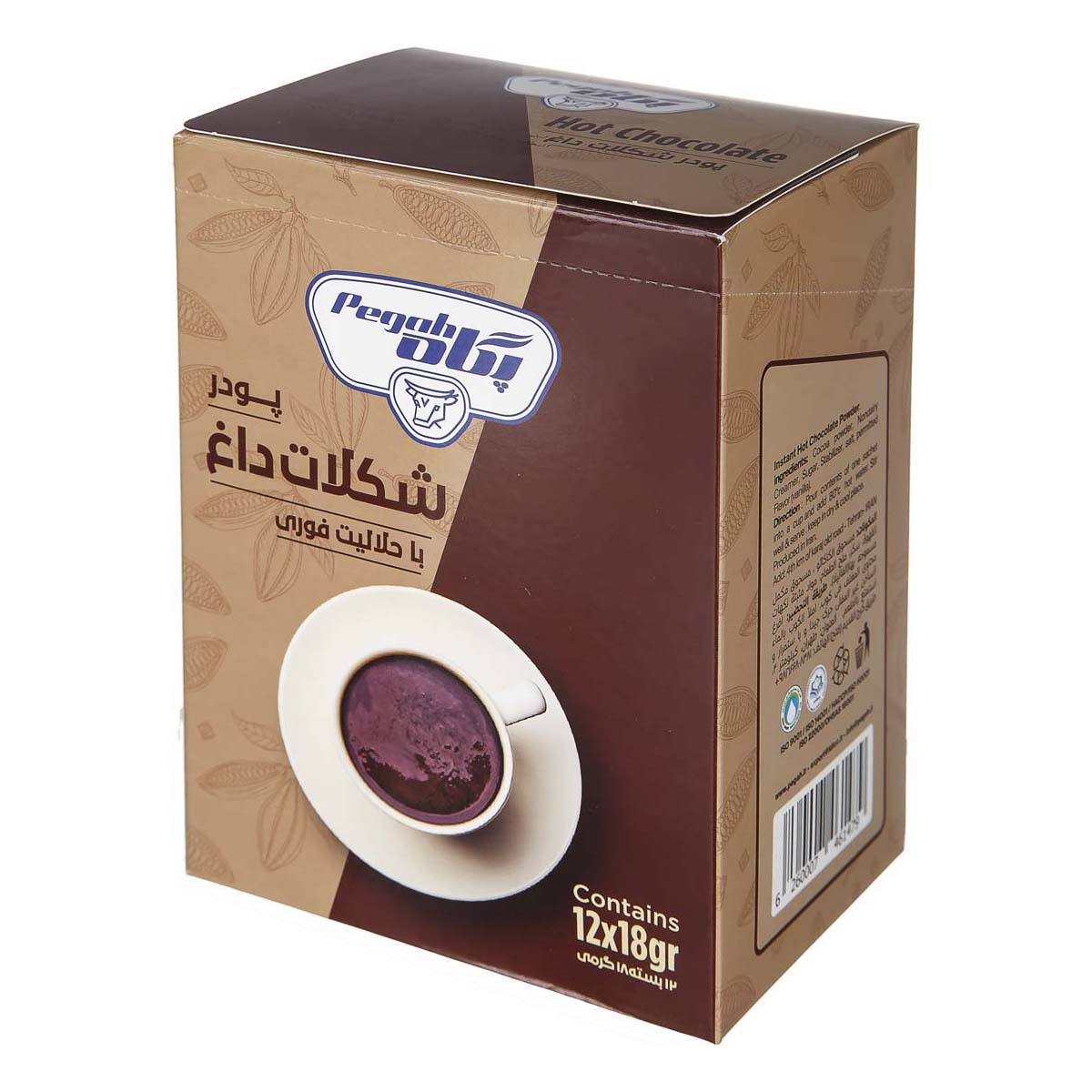 شکلات داغ 12 عددی 216 گرمی پگاه