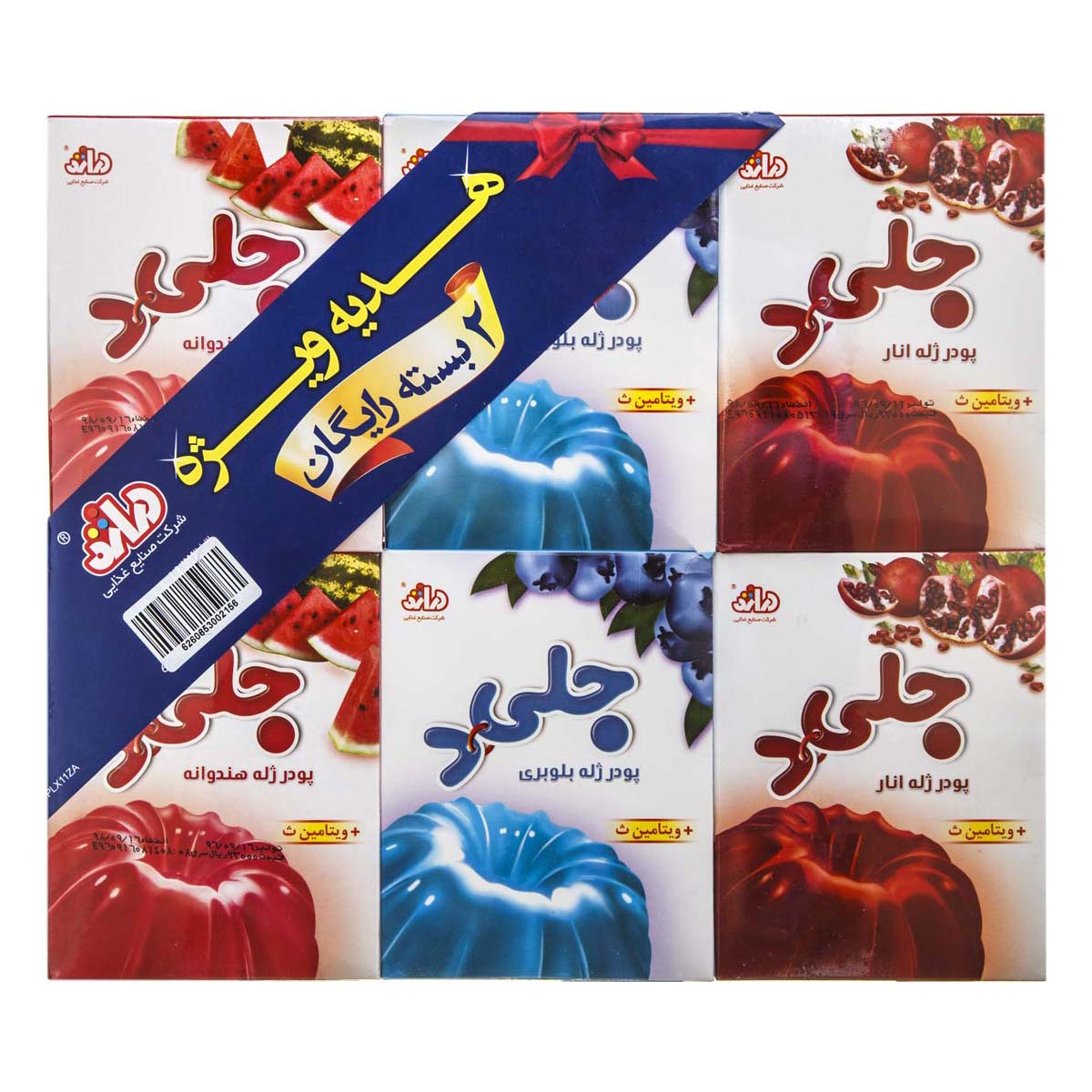 پک پودر ژله جلی دی 6 عددی دراژه