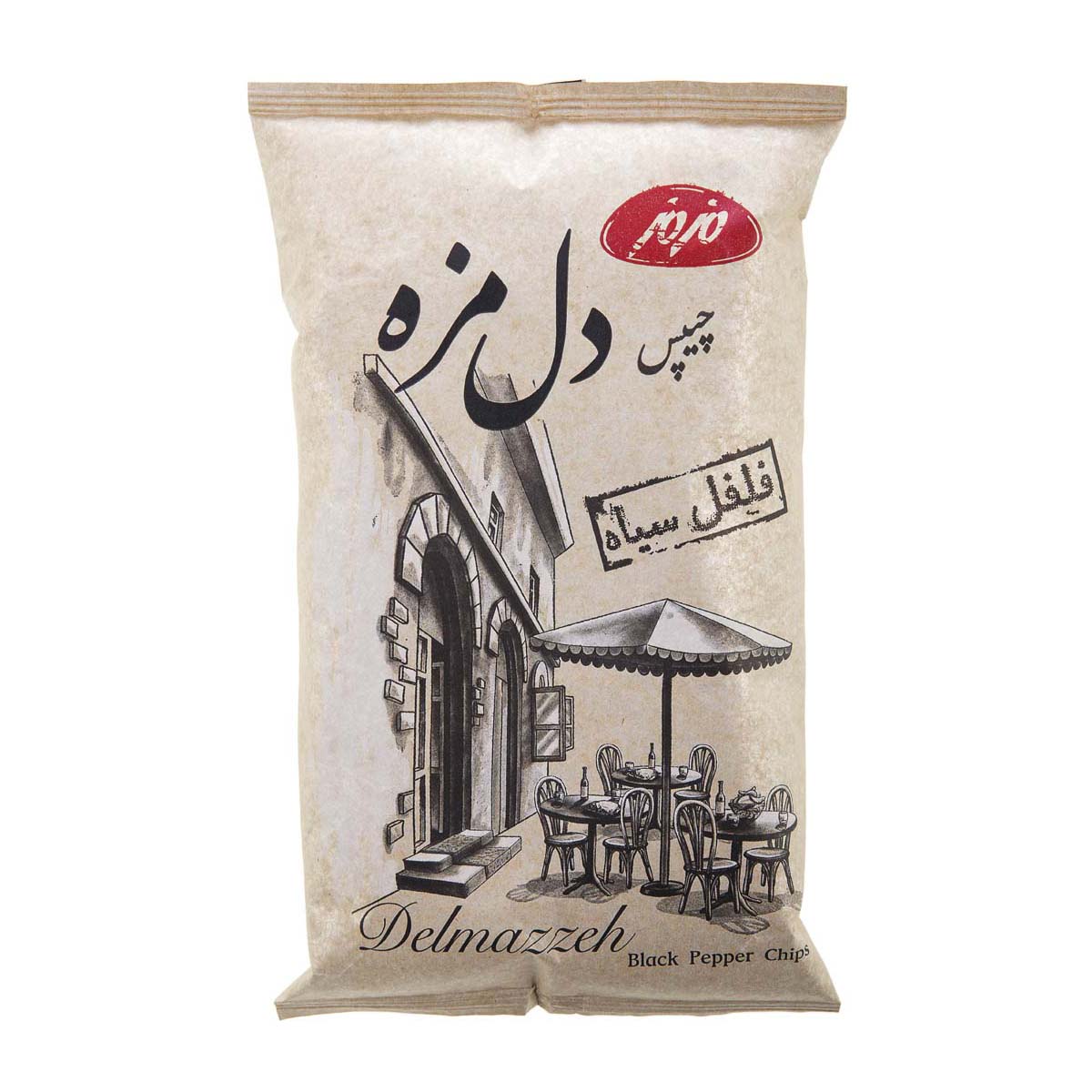 چیپس فلفل سیاه دل مزه 90 گرمی مزمز