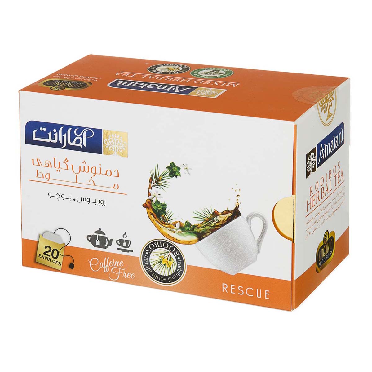 دمنوش گیاهی مخلوط رویبوس و بوچو 20 عددی آمارانت