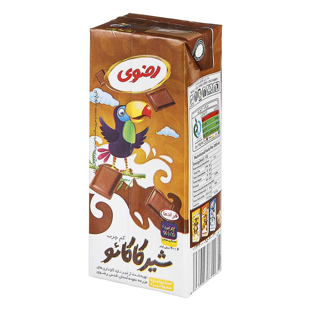 شیر کاکائو فرادما کم چرب 200 میلی‌لیتری رضوی