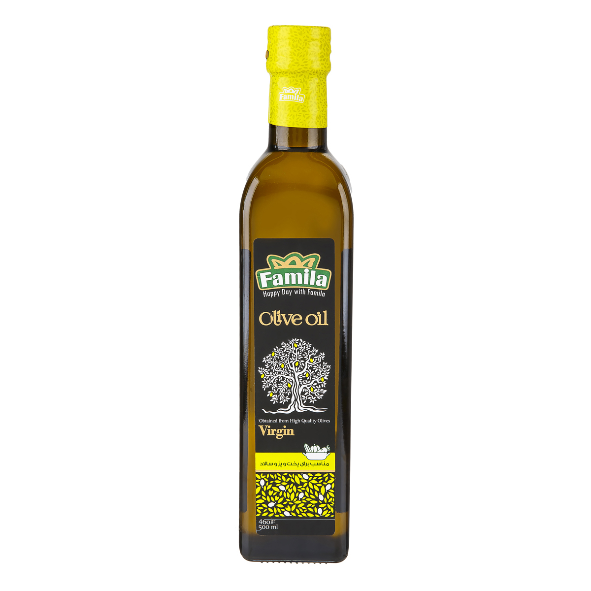 روغن زیتون تصفیه شده مناسب پخت و پز و سالاد 500 میلی‌لیتری فامیلا