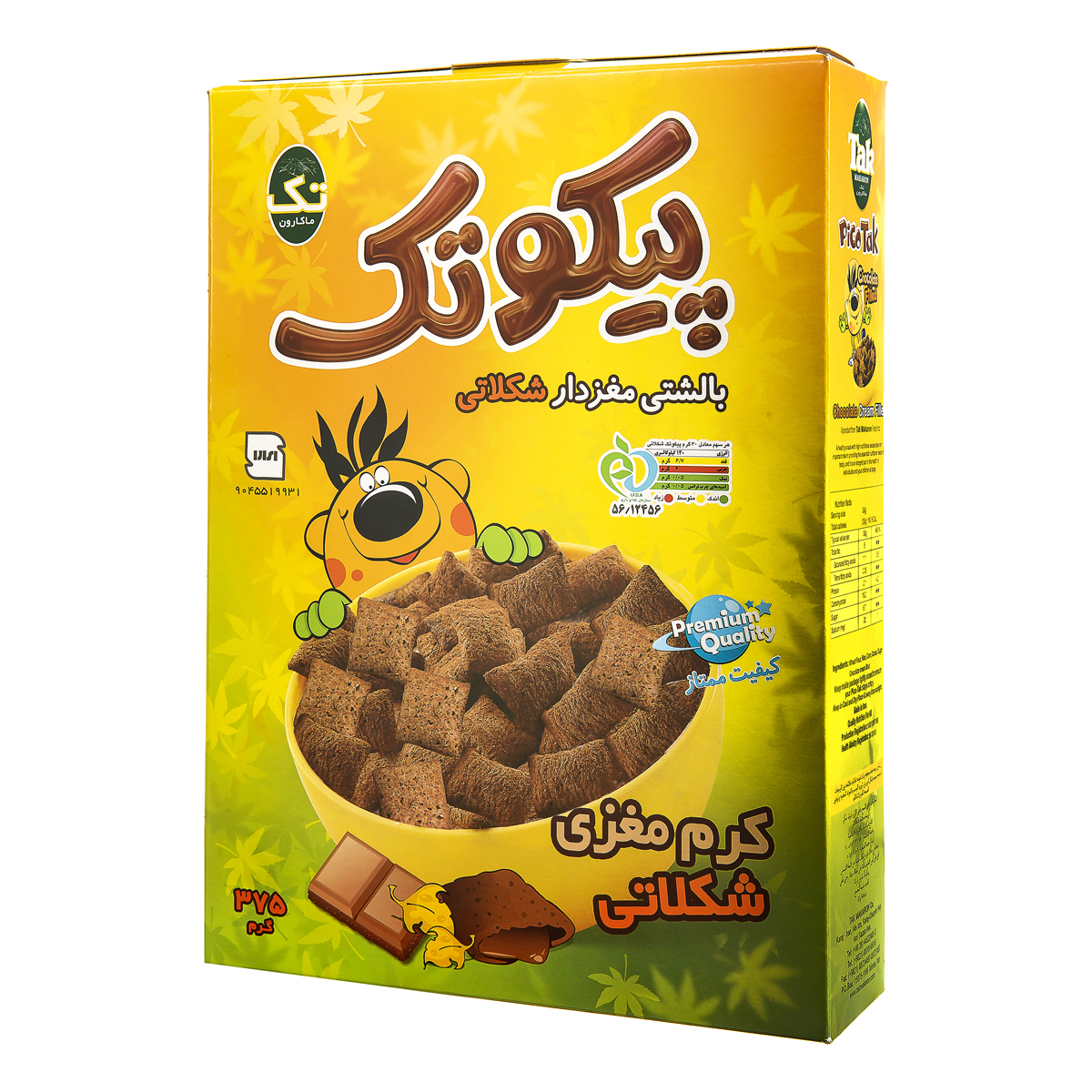پیکوتک بالشتی مغزدار شکلاتی 375 گرمی تک‌ماکارون