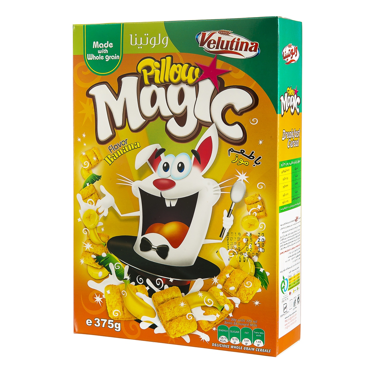 کرن فلکس بالشتی با طعم موز 375 گرمی ولوتینا