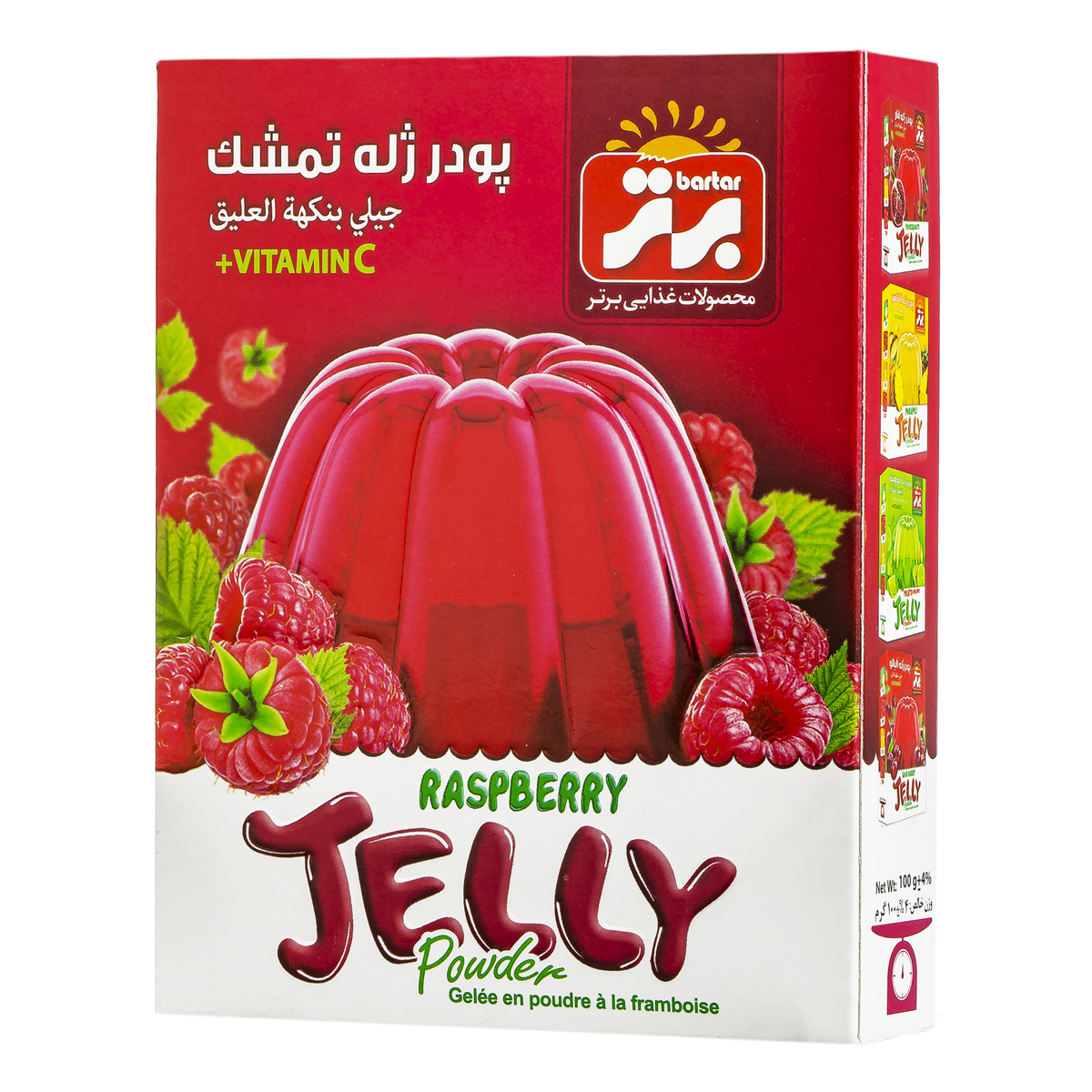 پودر ژله با طعم تمشک 100 گرمی برتر