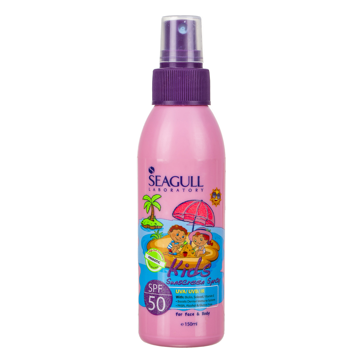 اسپری ضد آفتاب کودکان صورتی spf 50 با حجم 150 میلی لیتری سی گل