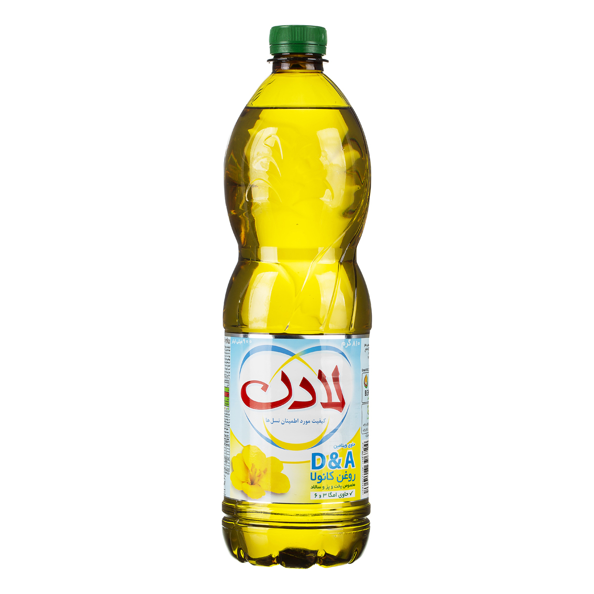 روغن کانولا حاوی امگا سه و شش مخصوص پخت و پز و سالاد 900 میلی لیتری لادن