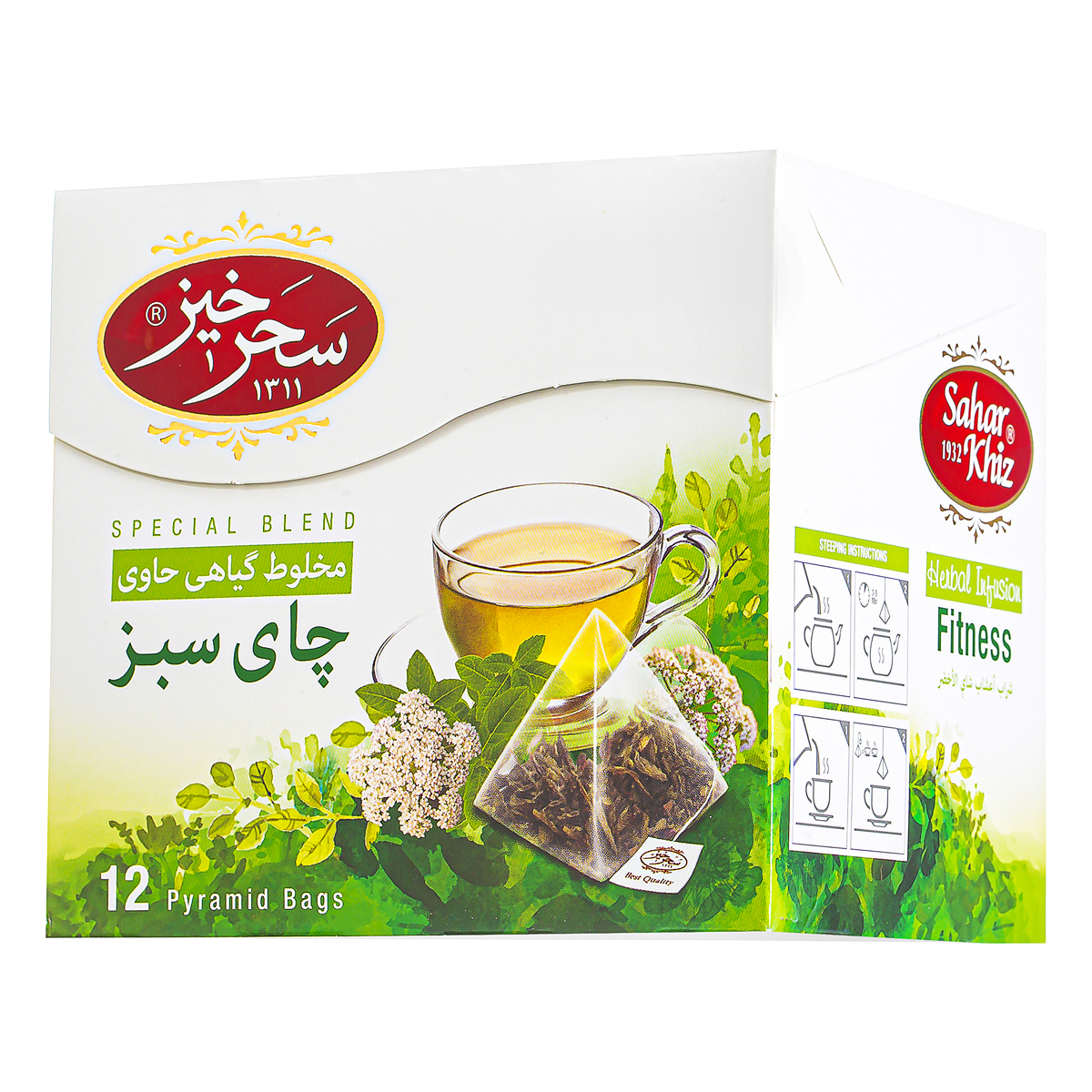 مخلوط گیاهی حاوی چای سبز 12 عددی سحرخیز