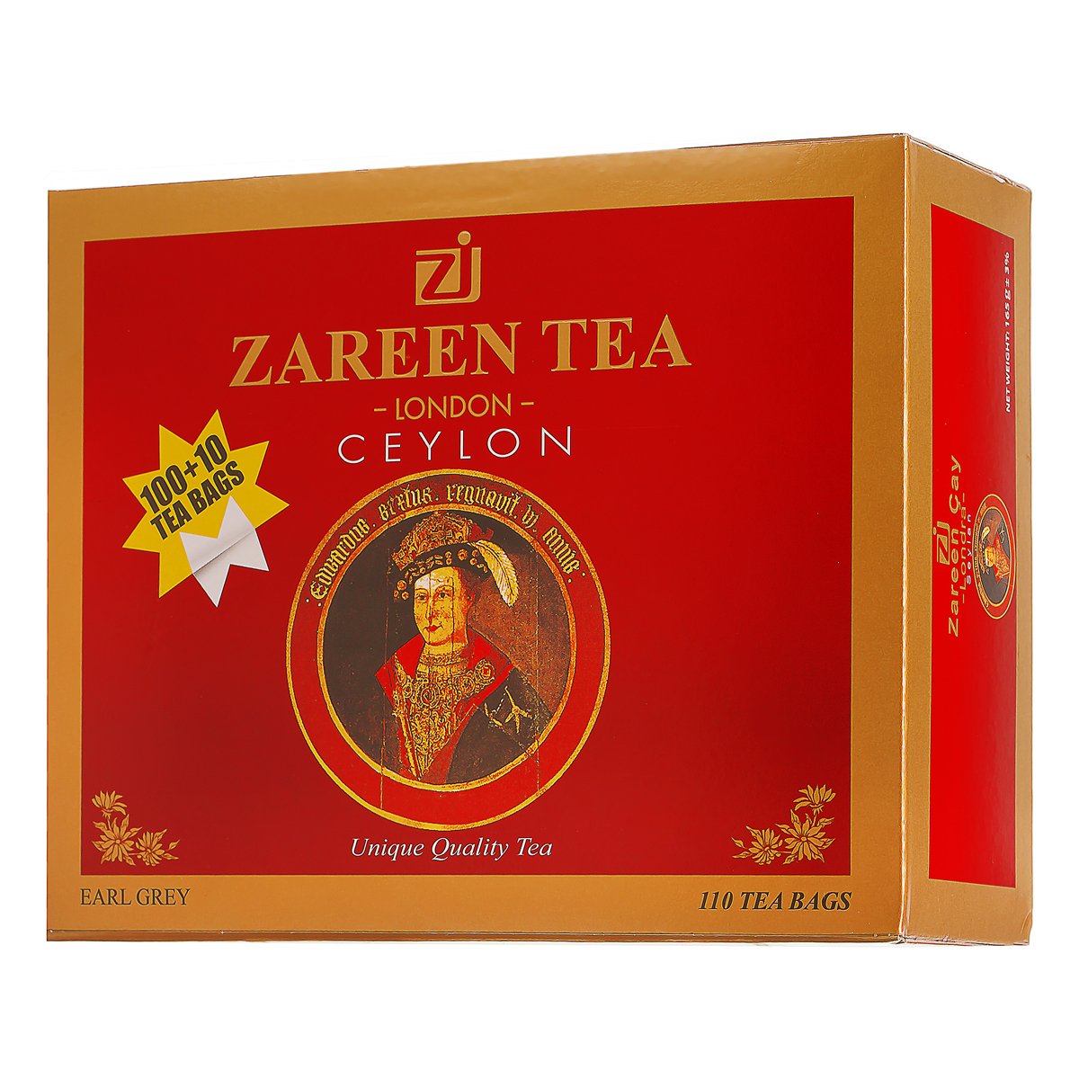 چای سیاه کیسه ای با اسانس برگاموت  110 عددی زرین