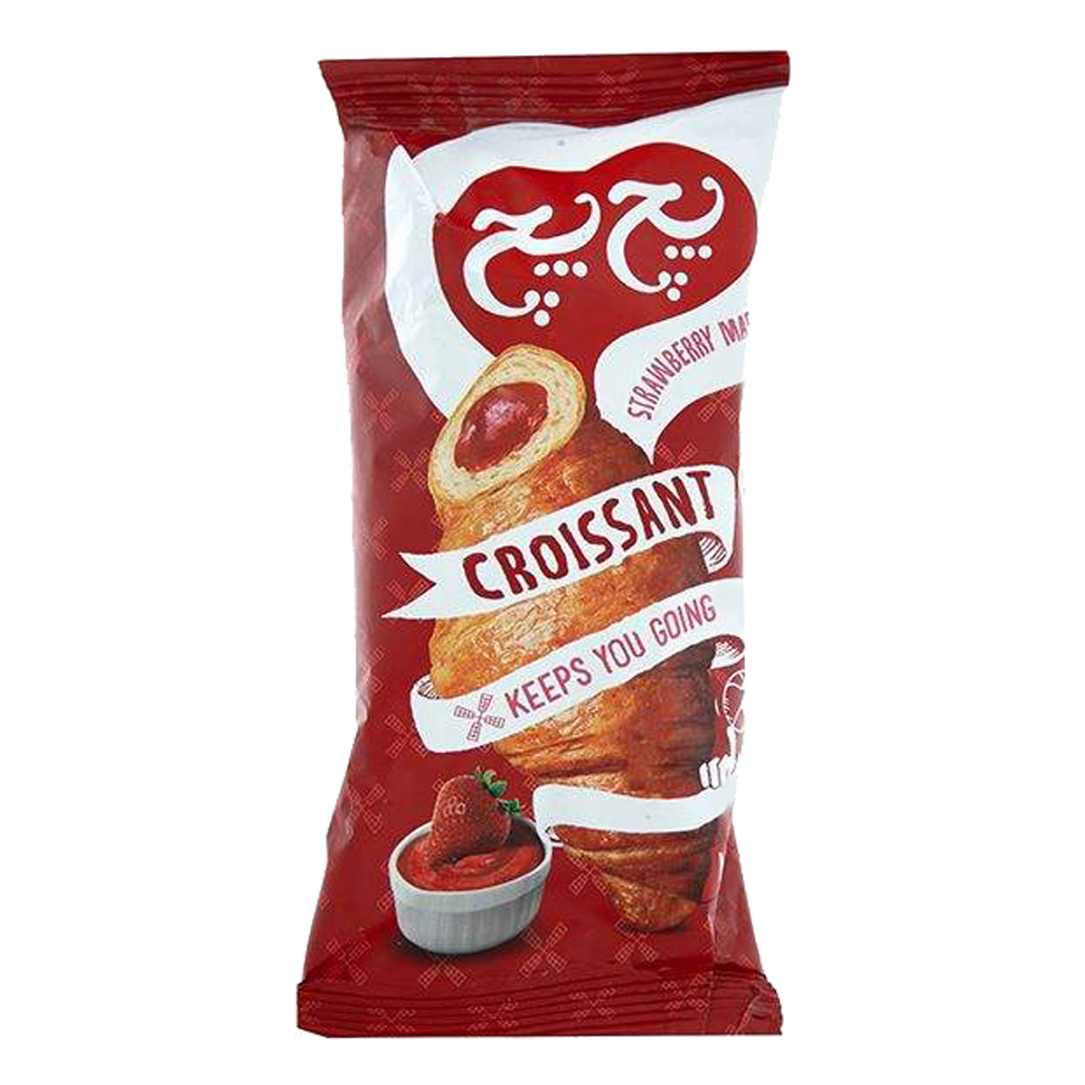 کروسان با مغزی کرم توت فرنگی 45 گرمی پچ پچ