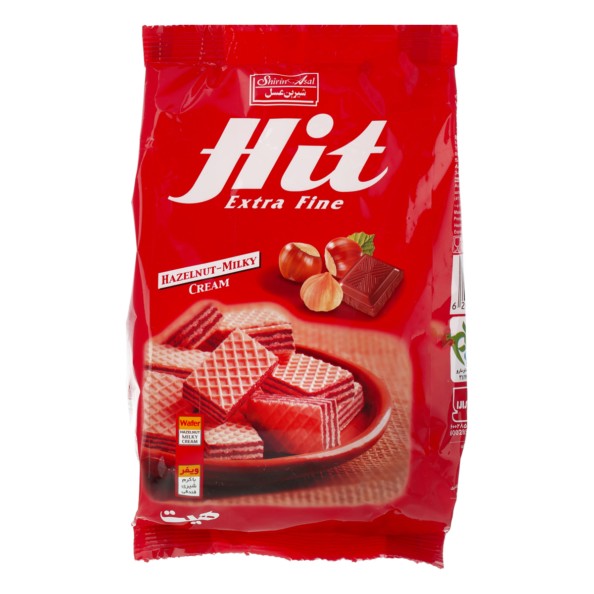ویفر هیت اکسترا فاین کرم شیری و فندق 150 گرمی شیرین عسل