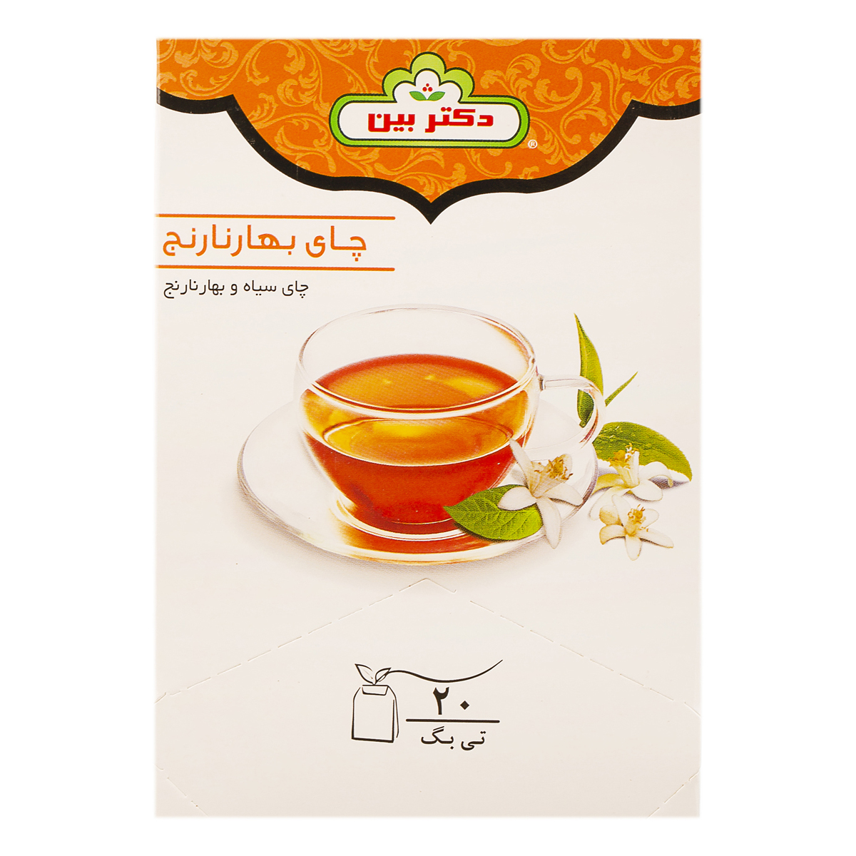چای سیاه کیسه ای با طعم بهار نارنج 20 عددی دکتر بین