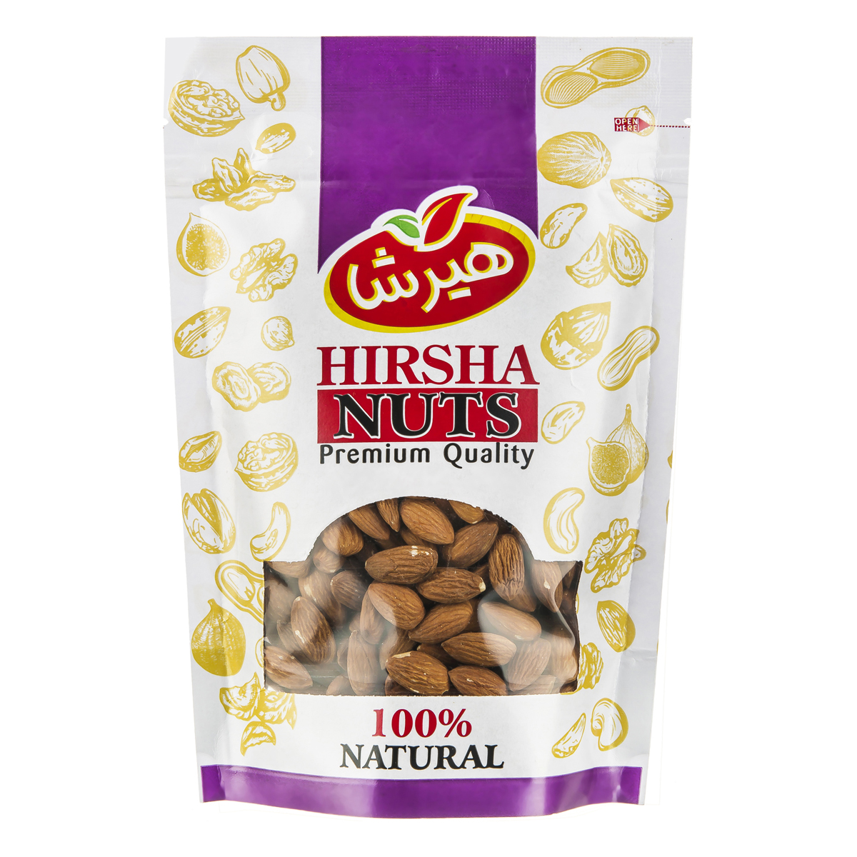 مغز بادام خام 400 گرمی هیرشا