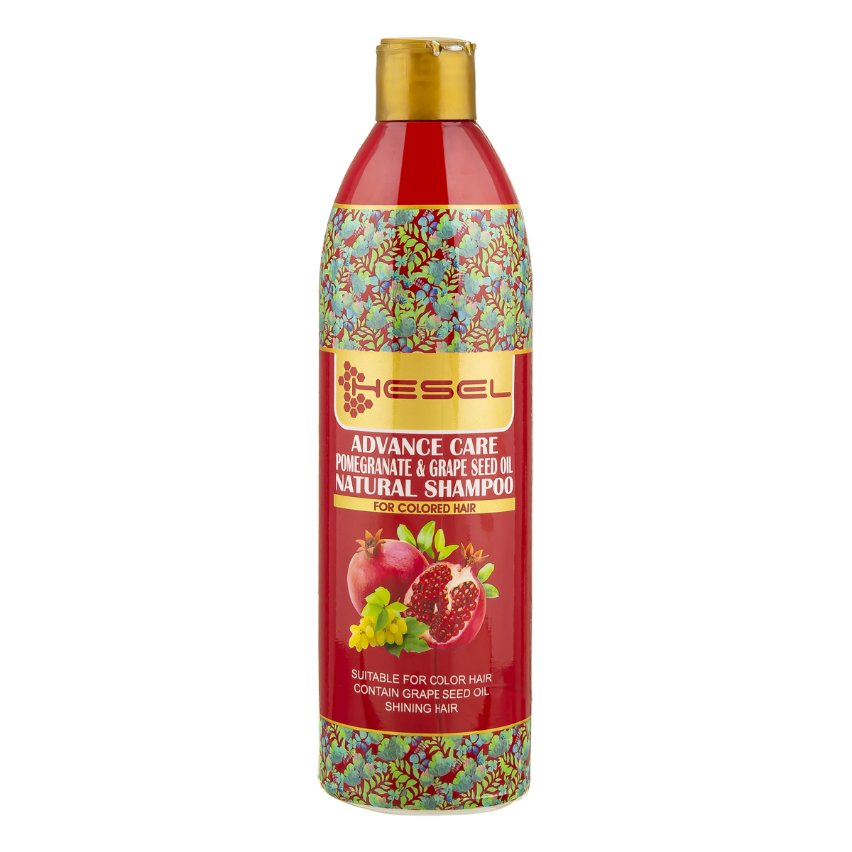 شامپو حاوی عصاره انار و روغن هسته انگور  400 میلی لیتری هسل