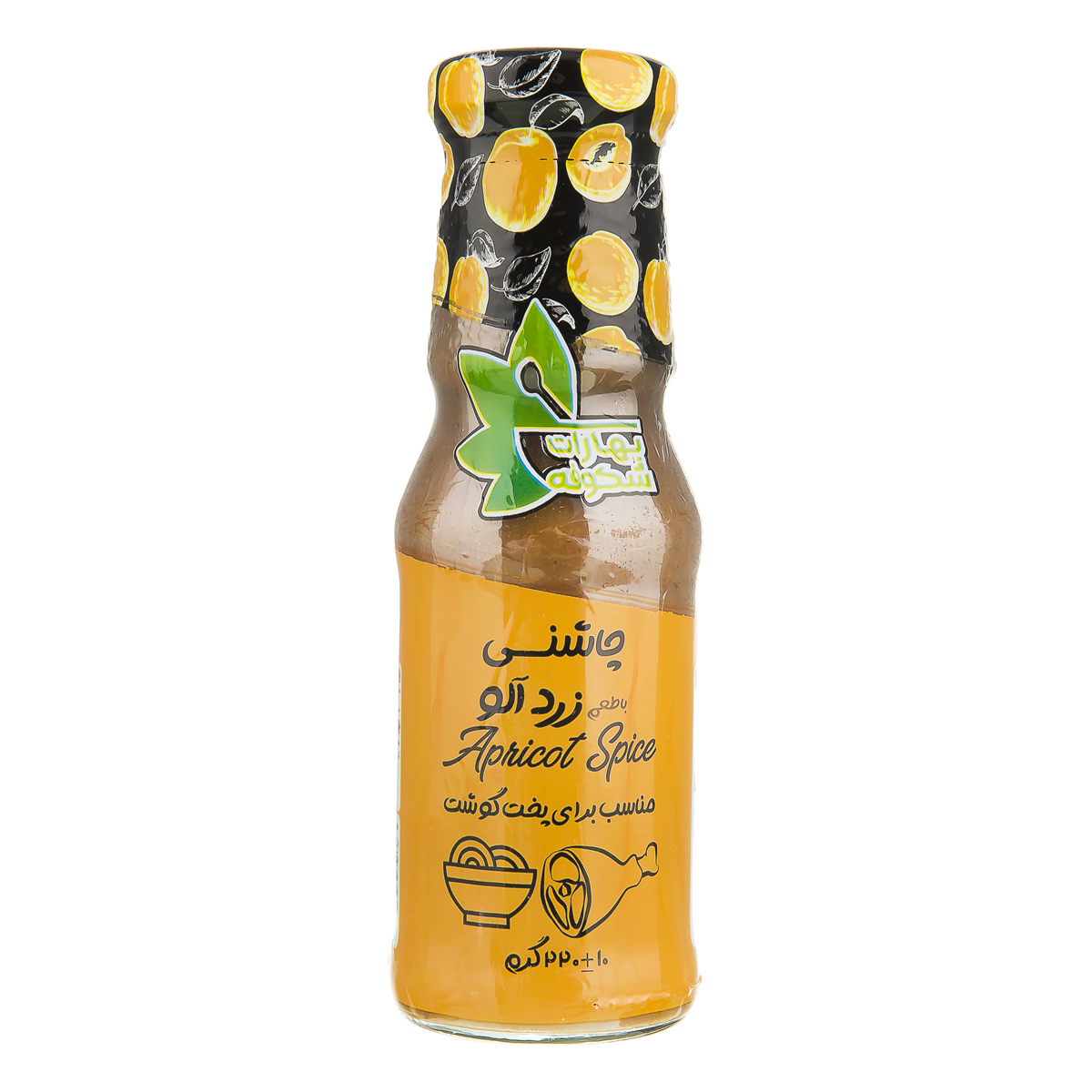 چاشنی با طعم زردآلو 220 گرمی بهارات شکوفه