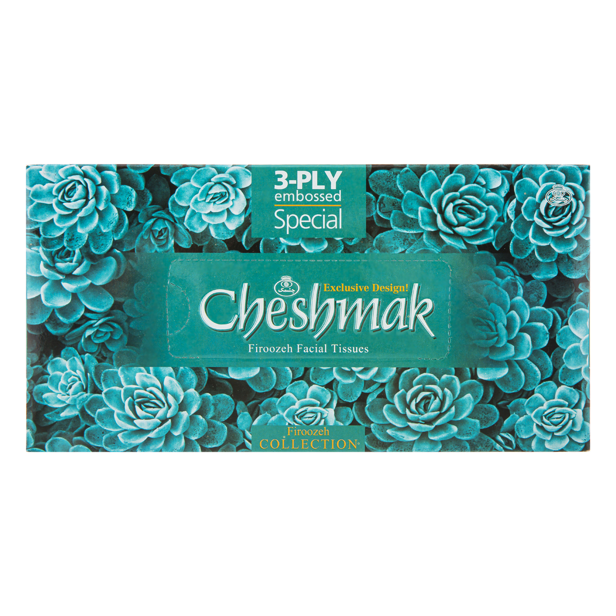 دستمال کاغذی فیروزه سه لایه 100 برگ چشمک