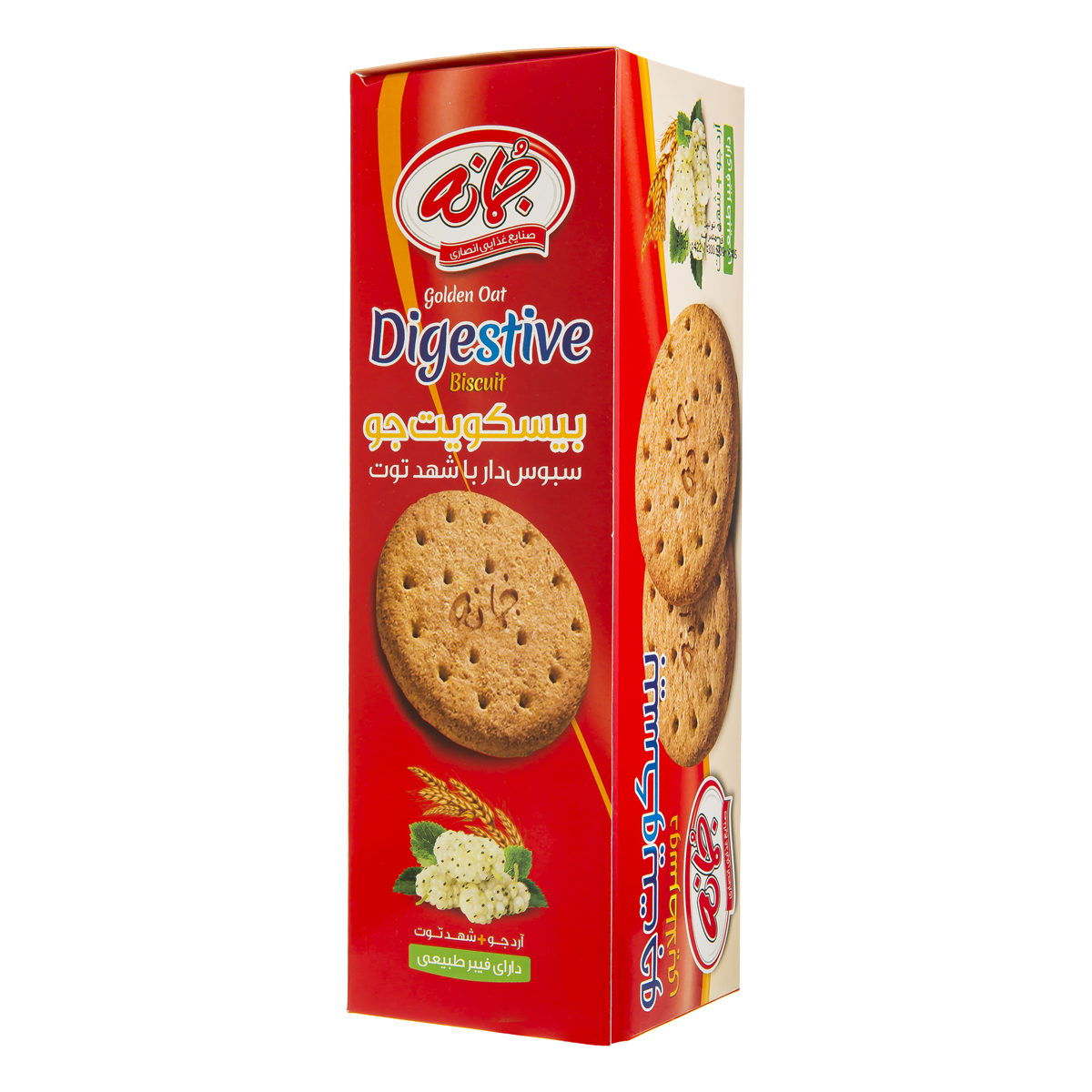 بیسکویت جو سبوس دار با شهد توت 300 گرمی جمانه