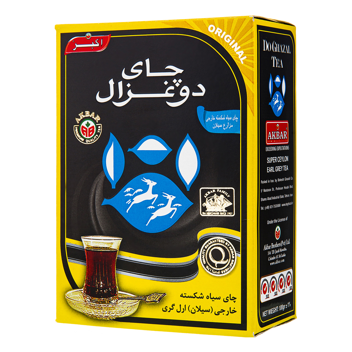 چای سیاه شکسته خارجی ارل گری 100 گرمی دوغزال 