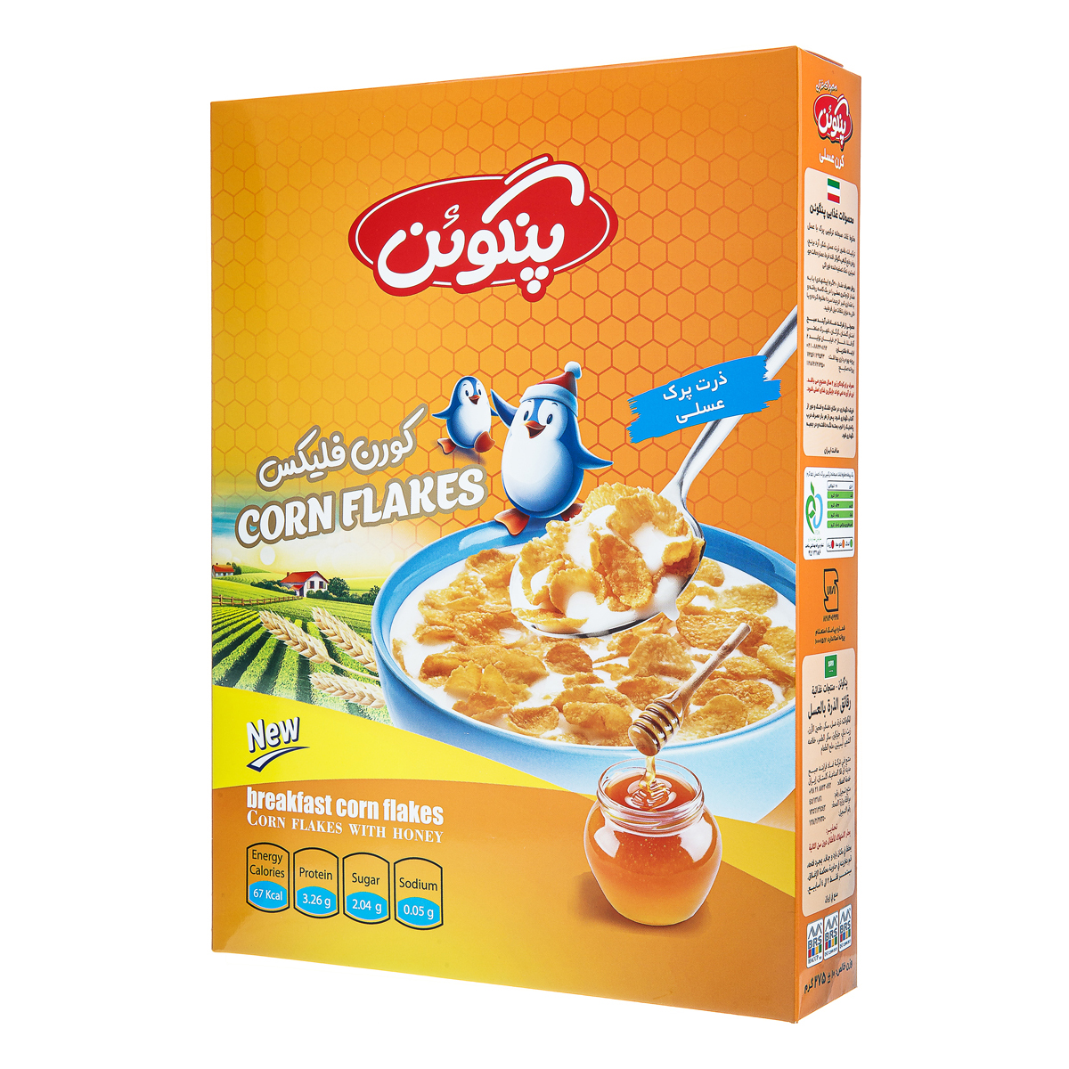 ذرت پرک عسلی  275 گرمی پنگوئن 