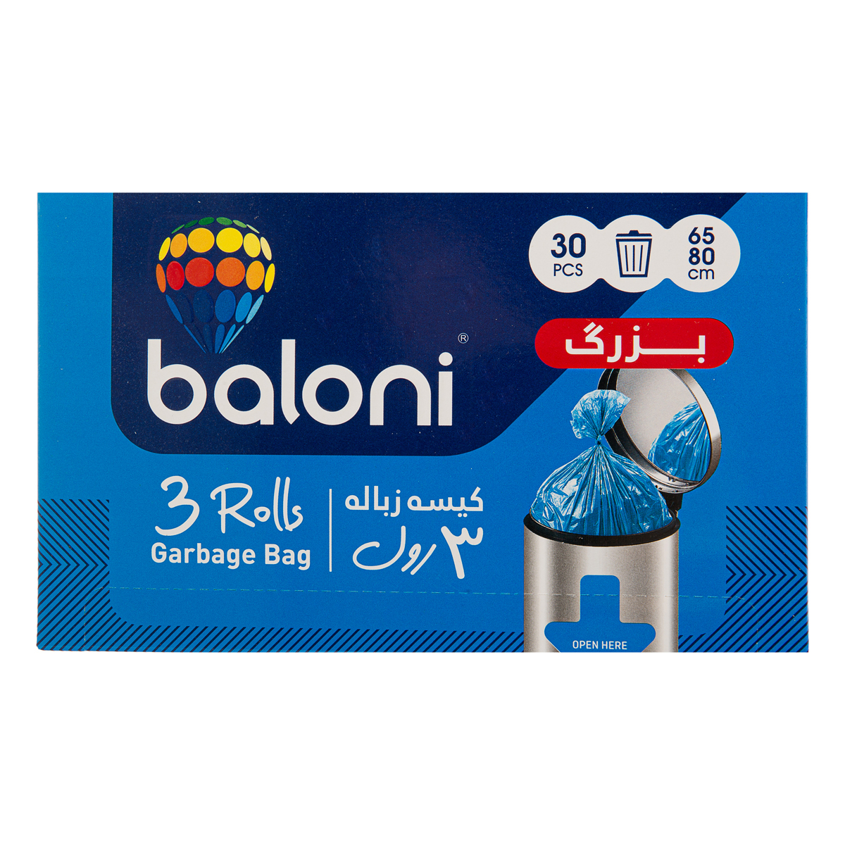 کیسه زباله بزرگ 3 رول 30 عددی بالونی