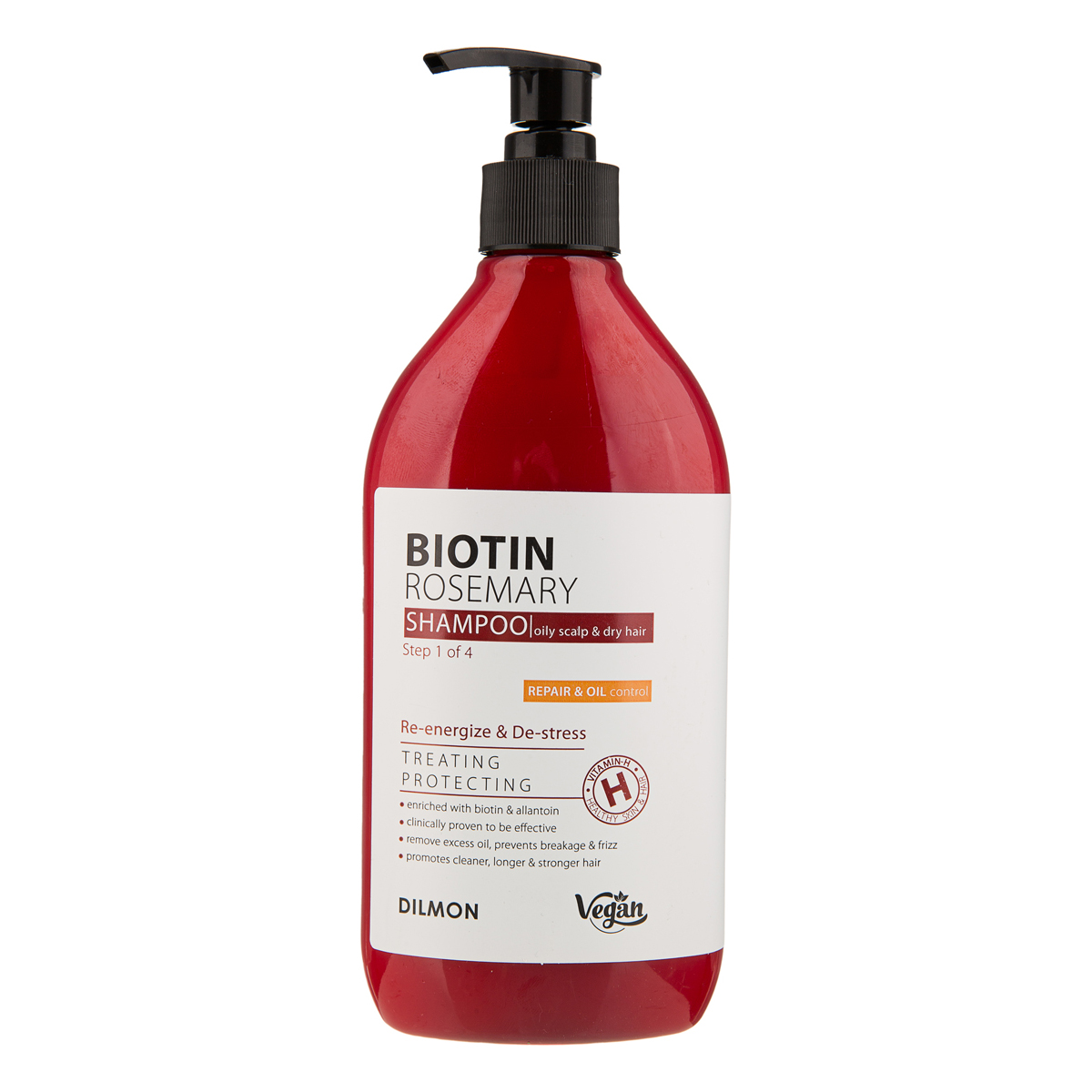 شامپو حاوی بیوتین و رزماری موی چرب و آسیب دیده جهت کاهش چربی کف سر و ترمیم ساقه مو دیلمون
