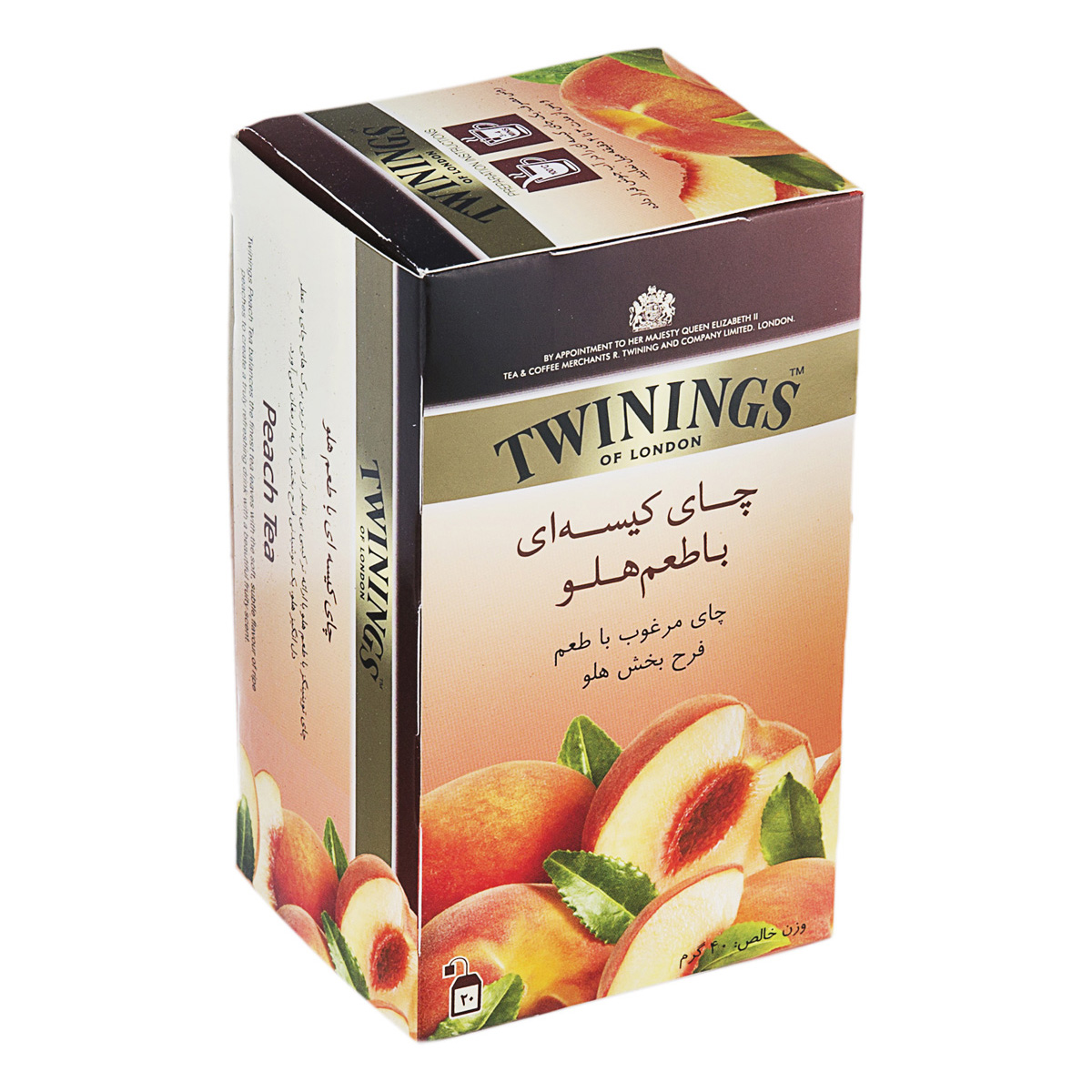 چای کیسه‌ای با طعم هلو 20 عددی توینینگز