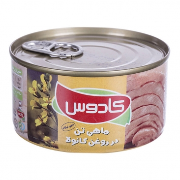 کنسرو ماهی تن در روغن کانولا 180 گرمی کادوس