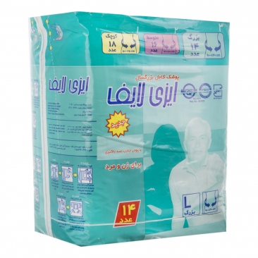 پوشک بزرگسال بزرگ 14 عددی ایزی‌لایف