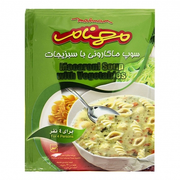 سوپ ماکارونی با سبزیجات 75 گرمی مهنام