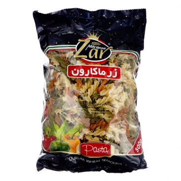 ماكارونی فرمی فوسیلی سبزیجات 500 گرمی زرماكارون 