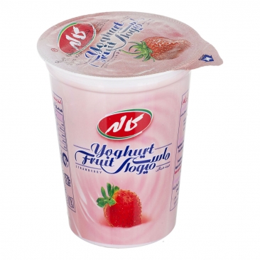 ماست میوه‌ای توت ‌فرنگی 450 گرمی کاله‌