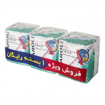 پک 3 عددی نوار بهداشتی بالدار بزرگ 12 عددی کرولی
