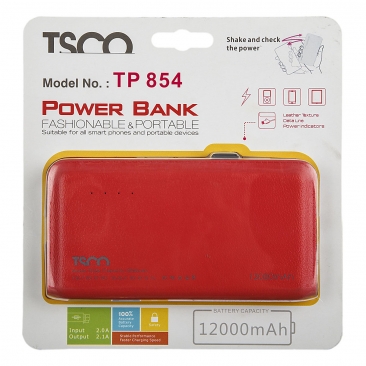 پاور بانک مدل TP 854 با ظرفیت 12000 میلی آمپر تسکو