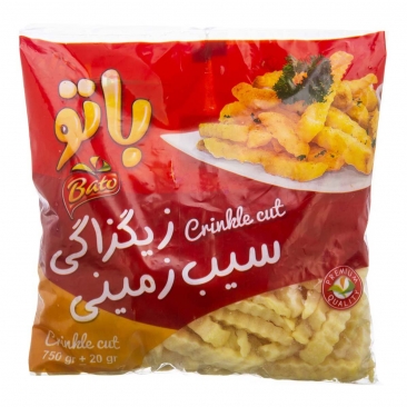 سیب زمینی سرخ شده نیمه آماده منجمد زیگزاگی 750 گرمی باتو