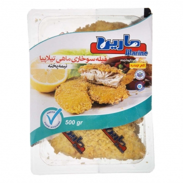 فیله سوخاری ماهی تیلاپیا نیمه پخته 500 گرمی مارین