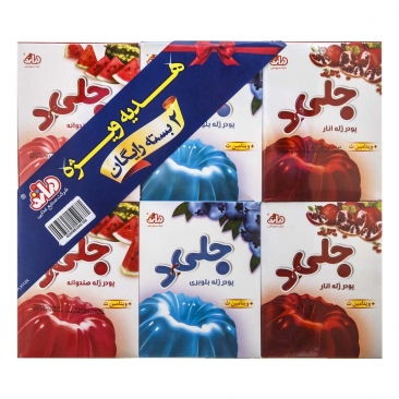 پک پودر ژله جلی دی 6 عددی دراژه
