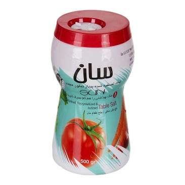 نمک قوطی تصفیه شده یددار 500 گرمی سان