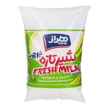 شیر نیم چرب 850 میلی‌لیتری هراز