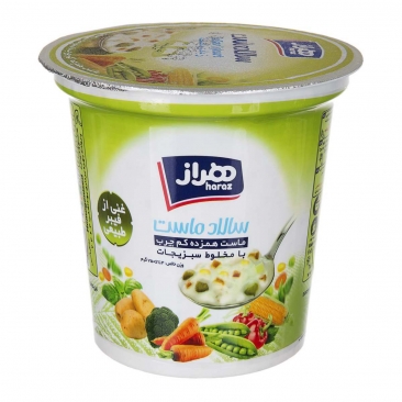 ماست همزده کم چرب سبزیجات 750 گرمی هراز