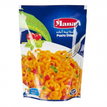 پاستا نیمه آماده با طعم گوجه و ریحان 180 گرم مانا