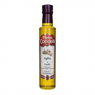 روغن زیتون فرابکر با طعم سیر 250 میلی لیتری پیترو کریچلی